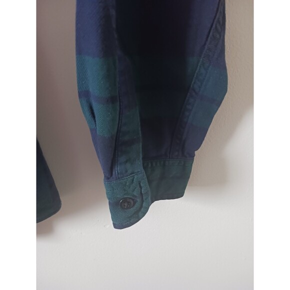 J. Crew Mens Flannel Plaid Button Up Shirt Pockets Long Sleeve Green Blue XL - Picture 6 of 7